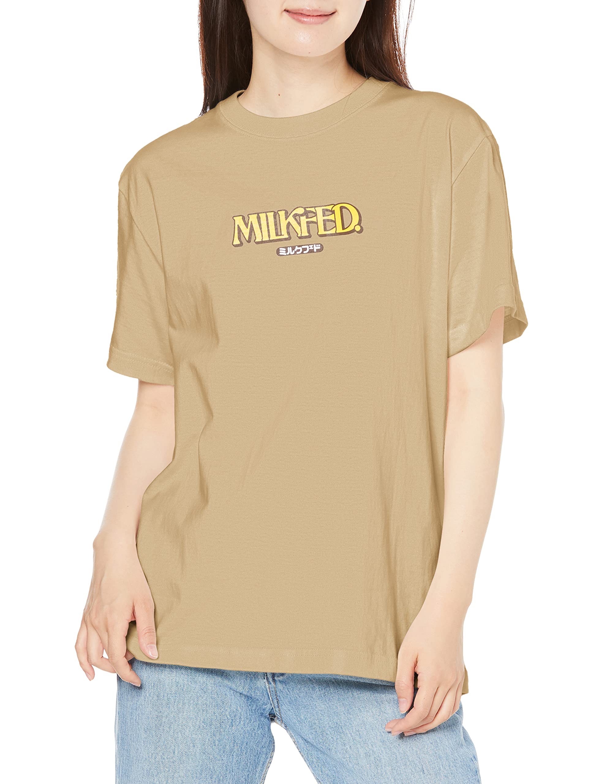 [ミルクフェド] Tシャツ CUPNOODLE×MILKFED LOGO S/S TEE レディース YELLOW L