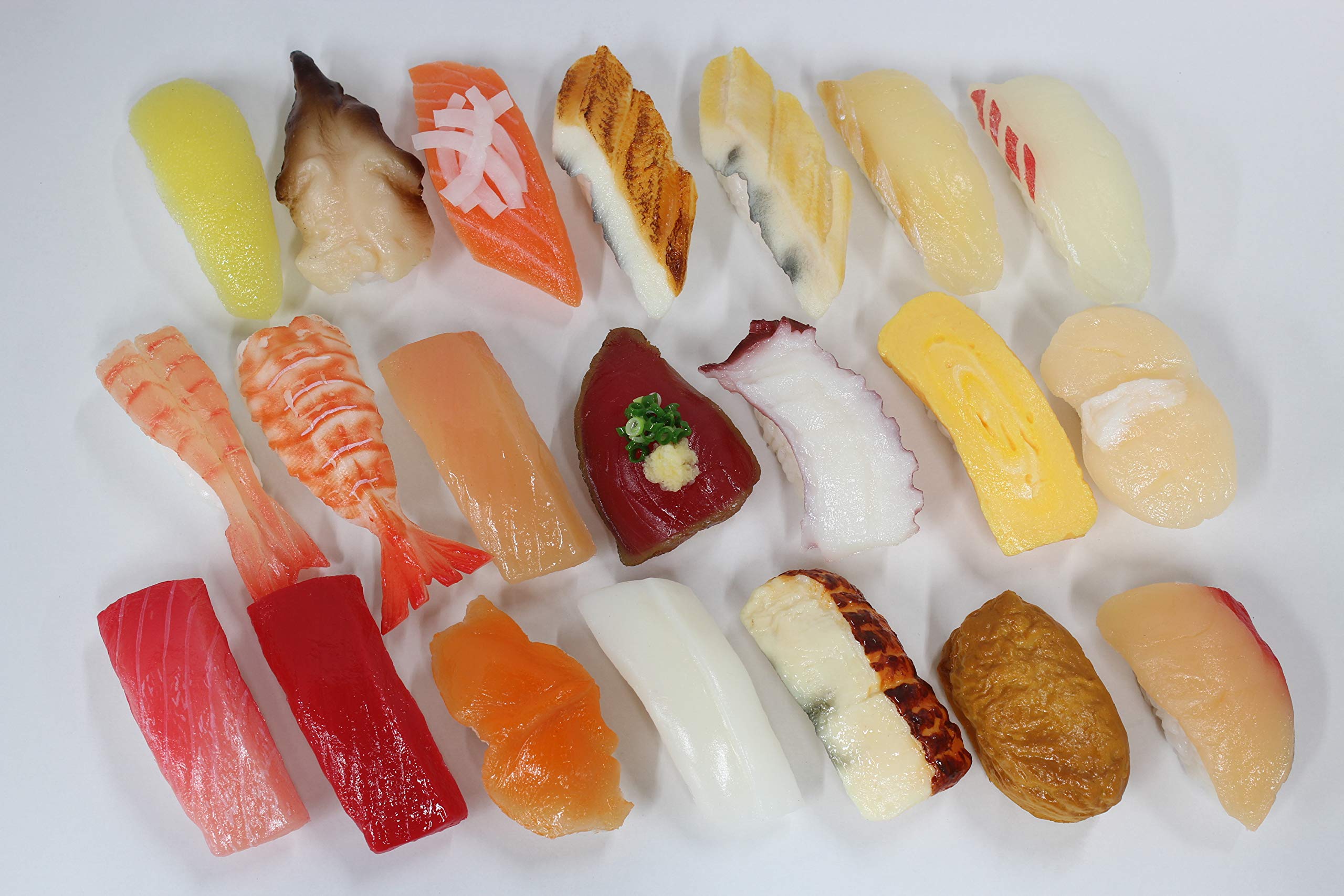 食品サンプル 寿司 キーホルダー マグネット 実物大 雑貨 小物 お土産 (マグネット２１貫セット)