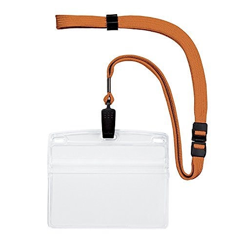 （まとめ買い）オープン工業 吊り下げ名札 ソフトケース クリップ式 横 特大 橙 10枚入 NL-21-RG [x3]