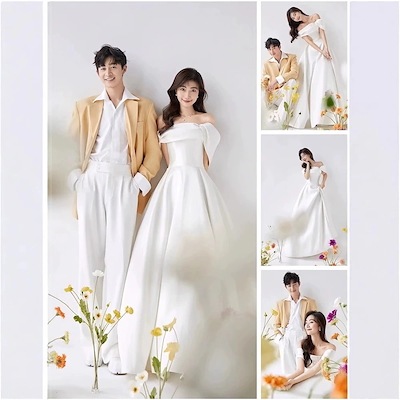 【今恋】ウェディングドレス白结婚式の花サ嫁いだイズオーダーメイド性はおめでたいお呼ばれウェディング演奏会の二次会でパーティードレス前房りワンピースロングドレスメガ割7