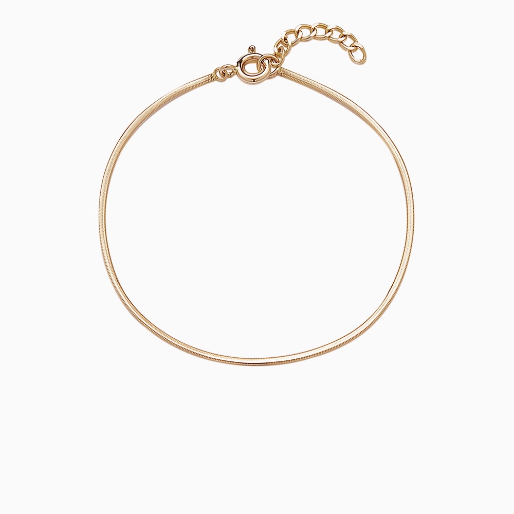 14K 18K グロッシーチェーンブレスレット