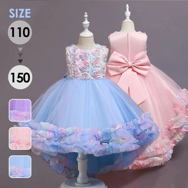 ピアノ発表会 ドレス 中学生 ワンピース 女の子 キッズドレス 子供服 ひざ丈 ガール 子供ドレス 袖なし ノースリーブ 演奏会 フィッシュテール フラワーガール ベールガール リングガール プリンセ