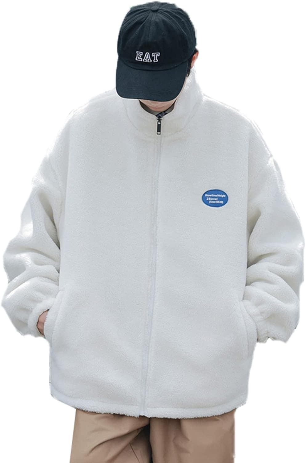 ボアジャケット リバーシブル メンズ 立ち襟 両面着 フリースジャケット カジュアル ブルゾン ジャンパー 厚手 防寒着 ジップアップ オシャレ 大きいサイズ アウター 冬服