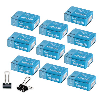 他サイト： プラス ダブルクリップ エアかる 豆 ブラック 100個 (10個入×10箱) 35-557×10の商品画像