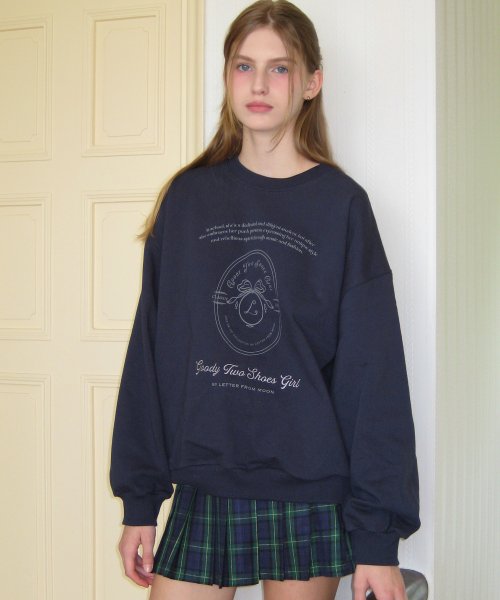 LETTER FROM MOON Goody Two Shoes Girl sweatshirt (navy)