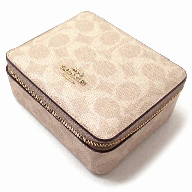 コーチ ジュエリーBOX COACH アウトレット シグネチャー キャンバス ラージ ジュエリー ボックス ミラー付き 収納 アクセサリーケース CZ199 IMXDM