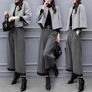 スーツセット セットアップ ラジャ 上下セット ウェイドパンツ 春秋アウター