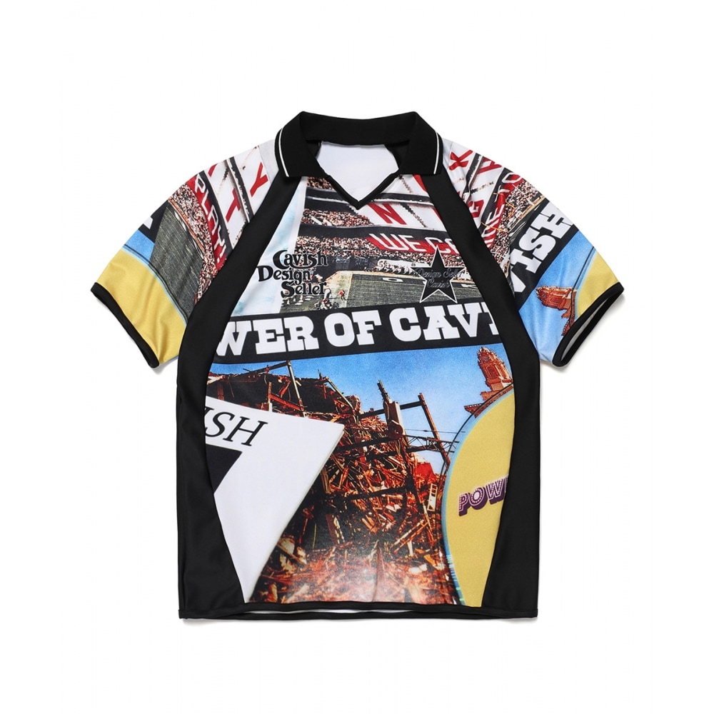 キャビッシュファンキファイズ襟付きジャージーシャツブラック (CV2DMUT521A)