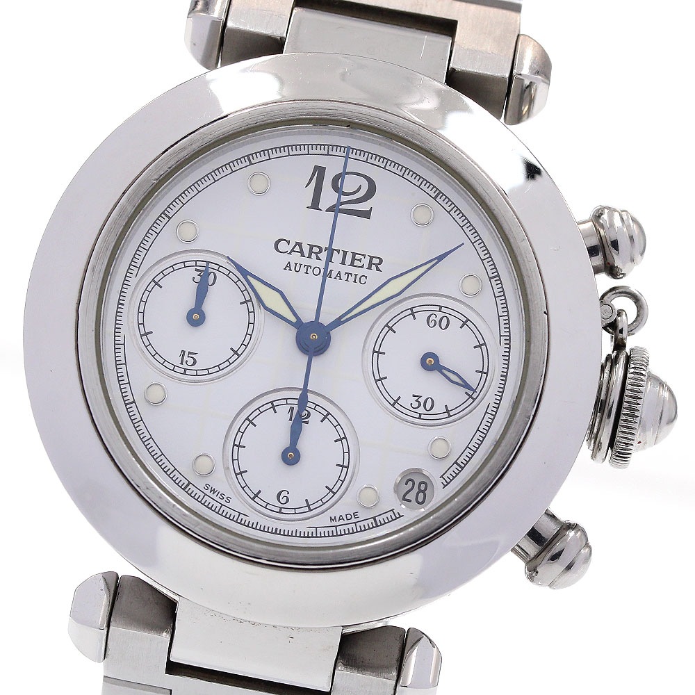 カルティエ CARTIER W31039M7 パシャC クロノ デイト 自動巻き ボーイズ _753188【中古】