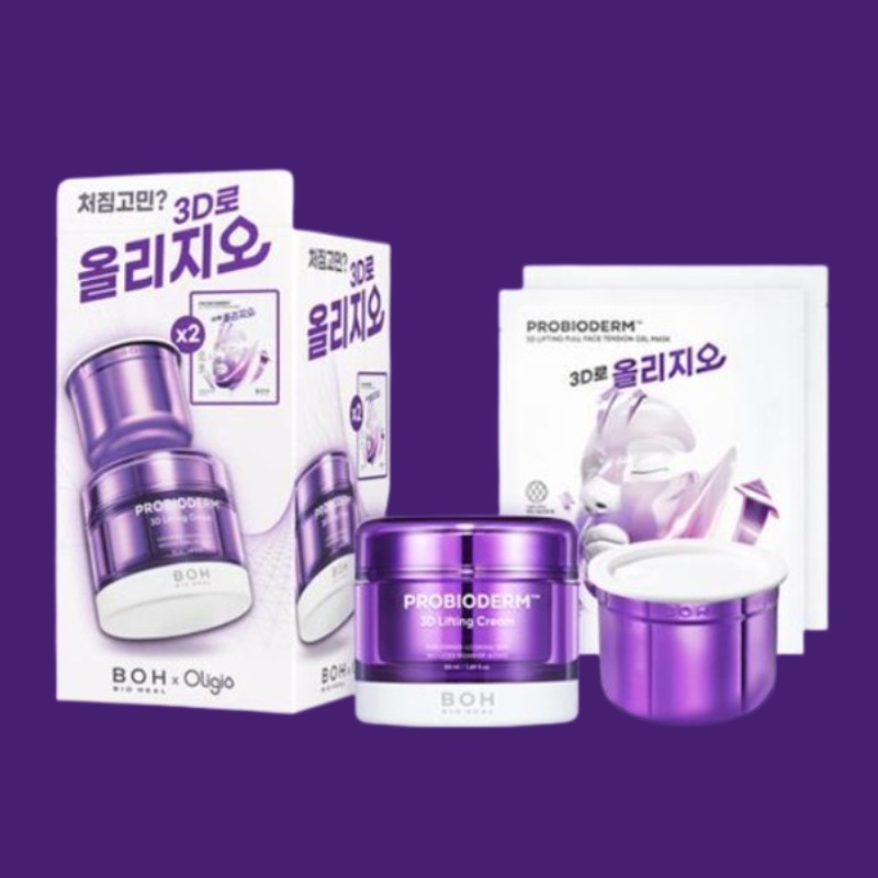 プロバイオダム 3Dリフティング クリーム 50ml+レフィル 50ml+3Dリフティング フルフェイス 輪郭 マスク 2枚