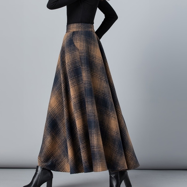 ボトムス スカート ミモレ丈スカート ハイウエスト Aライン 可愛い かわいい 大人可愛い きれいめ シンプル 上品 おしゃれ カジュアル レトロ こなれ感 個性的 主役級 存在感 抜け感