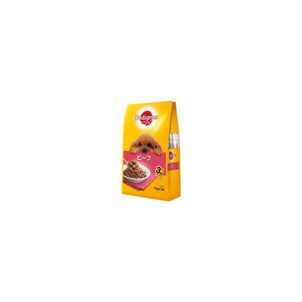 【1ケース】【お取り寄せ対象品】ペディグリー 成犬用 ビーフ 70g×3袋[マースジャパンリミテッド ペディグリー] *48個