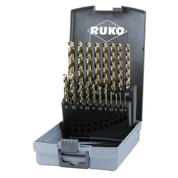 RUKO（ルコ） 228214RO 19本組 鉄工ドリルセット HSSE プラ入