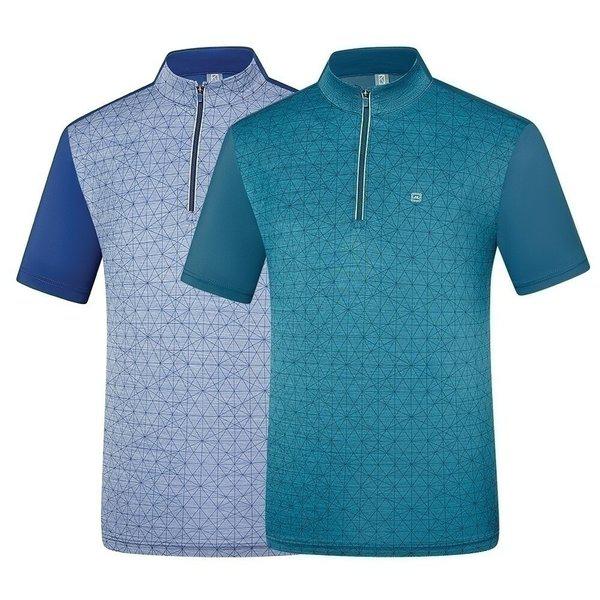 男性用夏のアイスボーンジップアップ半袖Tシャツ デボン(男) KTT4858M