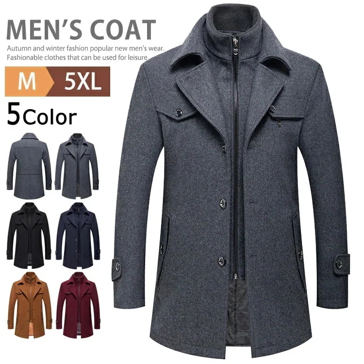 最安値!コート 防寒着 メンズ ビジネスコート ハーフコート ウールコート メルトン カジュアル チェスターコート 厚手 防寒 中綿ジャケット アウター ブルゾン 保温 暖かい 紳士服 冬服 冬物 2
