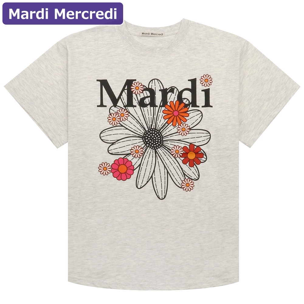 Tシャツ TSHIRT FLOWERMARDI BLOSSOM OATMEAL BLACK 半袖 レディース 韓国 ファッション アパレル