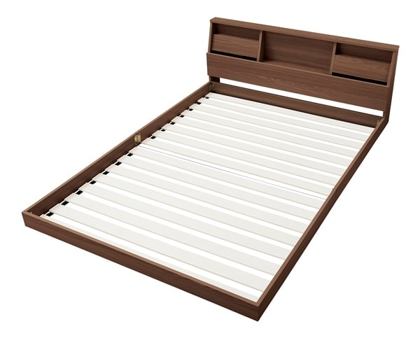 アイリスオーヤマ フロアベッド FBF-D ウォールナット(ダブル)