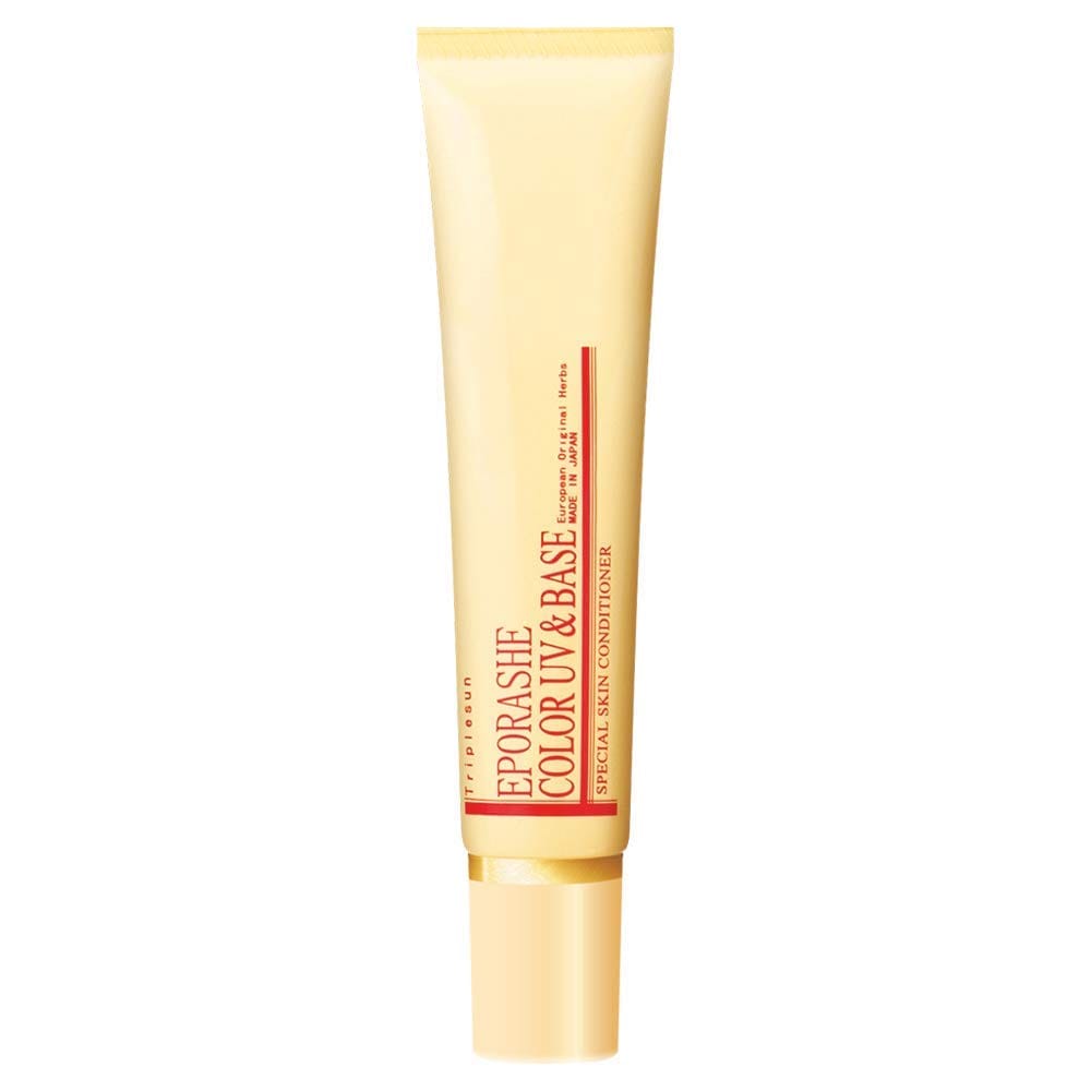 EPORASHE カラーＵＶ＆ベース 45g（ピンクベージュ）SPF50＋ PA＋＋＋ 痒くならない 無添加 UV化粧下地 天然顔料で色付け タール系色素不使用 12種類の天然潤い成分配合 美容液のよ