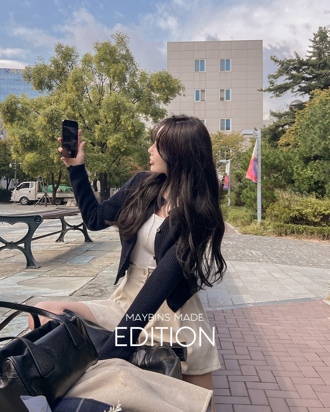 リブカットソーニットカーディガン韓国ファッション レディース