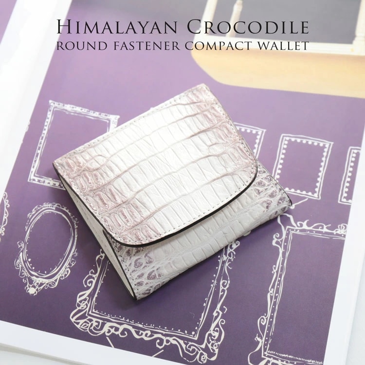 日本最大の ヒマラヤクロコダイルレザーミニ財布BOX型 長財布