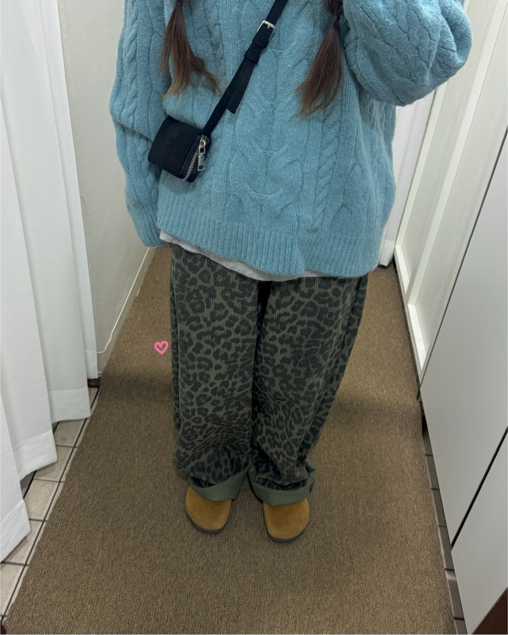 コーデュロイ レオパード ワイド パンツ [2color]