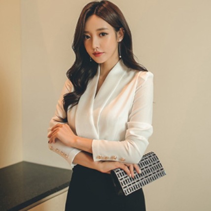 オケージョン ワンピース 長袖 春 秋 きれいめ シャツワンピース ペンシルスカート ひざ丈 膝下 ミドル丈 Vネック スリム 細身 切り替えデザイン ドッキング ウエストマーク ハイウエスト ホワイ