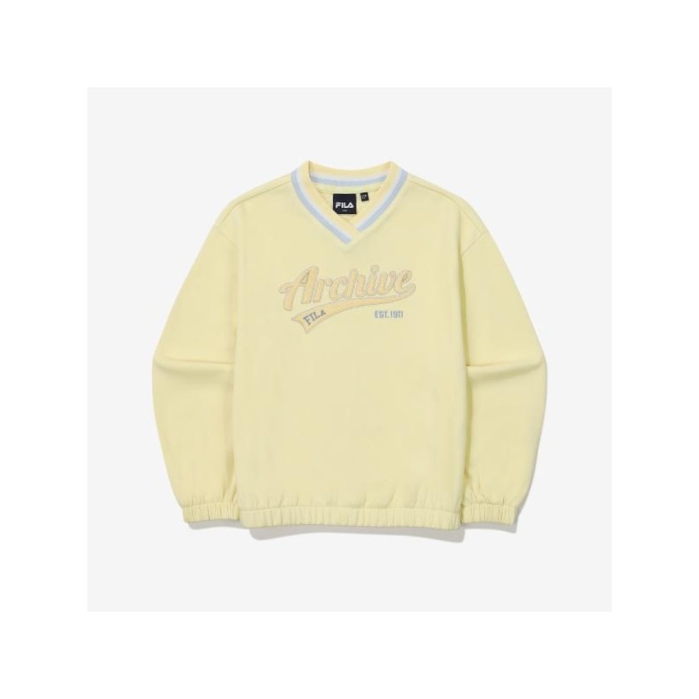 [FILA KIDS] Vネックトランスフォーメーションスウェットシャツ (FK2POG3402F_PYE) Q0ZFK2POG3402FPYE