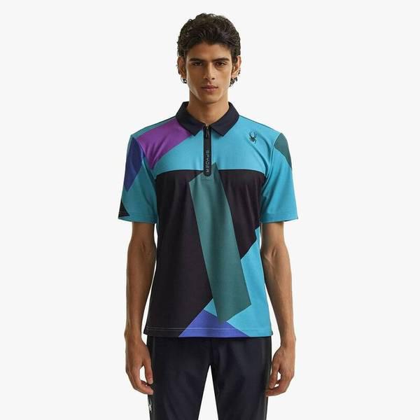 男性プロウェブカラーパターンポロシャツSPHMCNTS241MTBL 710350