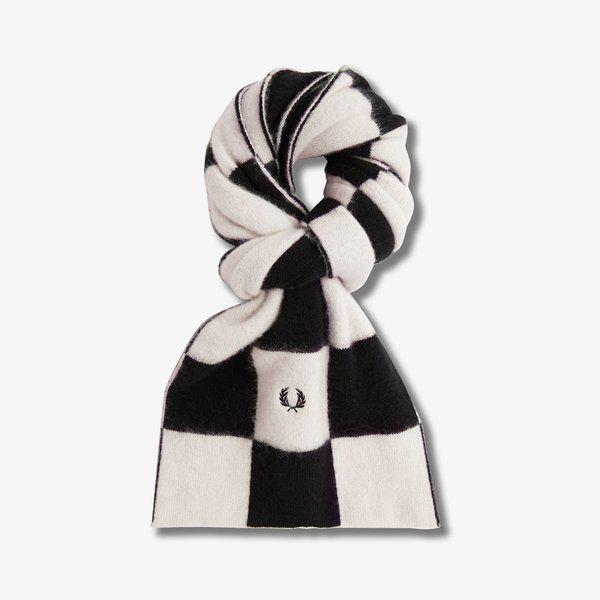 チェッカーボード ラムウール スカーフ - エクリュ CFPU2438155-560