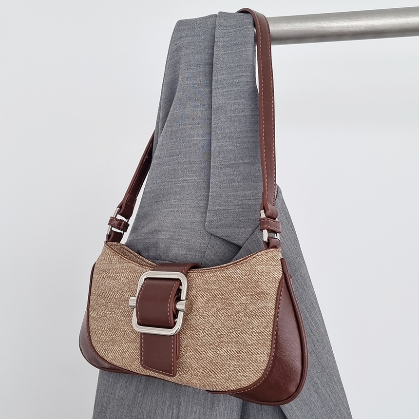 エルティンスリムバックルミニレディースショルダーバゲットバッグ