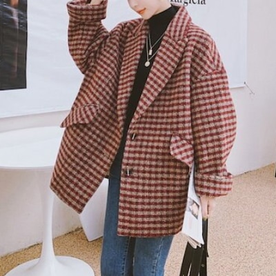 ジャケットコート アウター カジュアル ミディアム丈 袖あり 長袖 襟付き ストレート ワイド