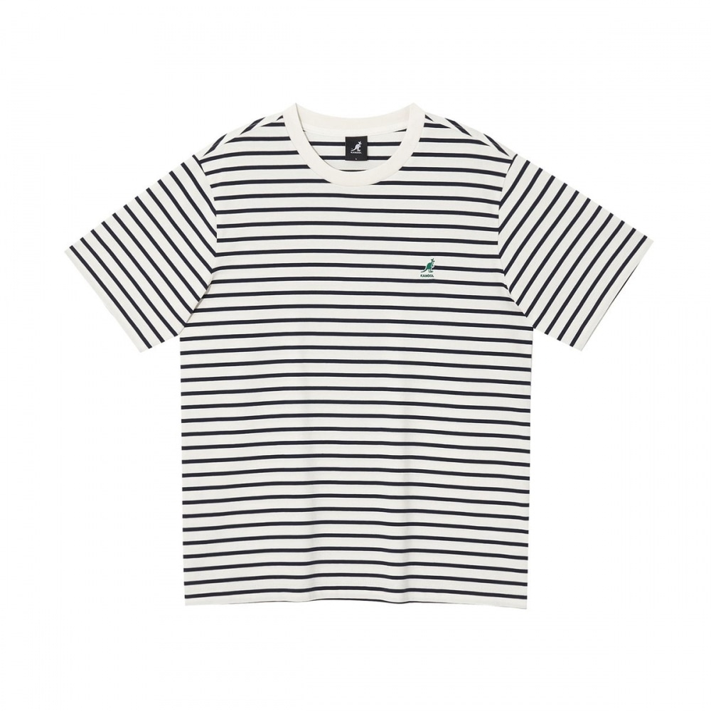 エッセンシャル ストライプ 半袖Tシャツ ネイビー (KRECST27650)
