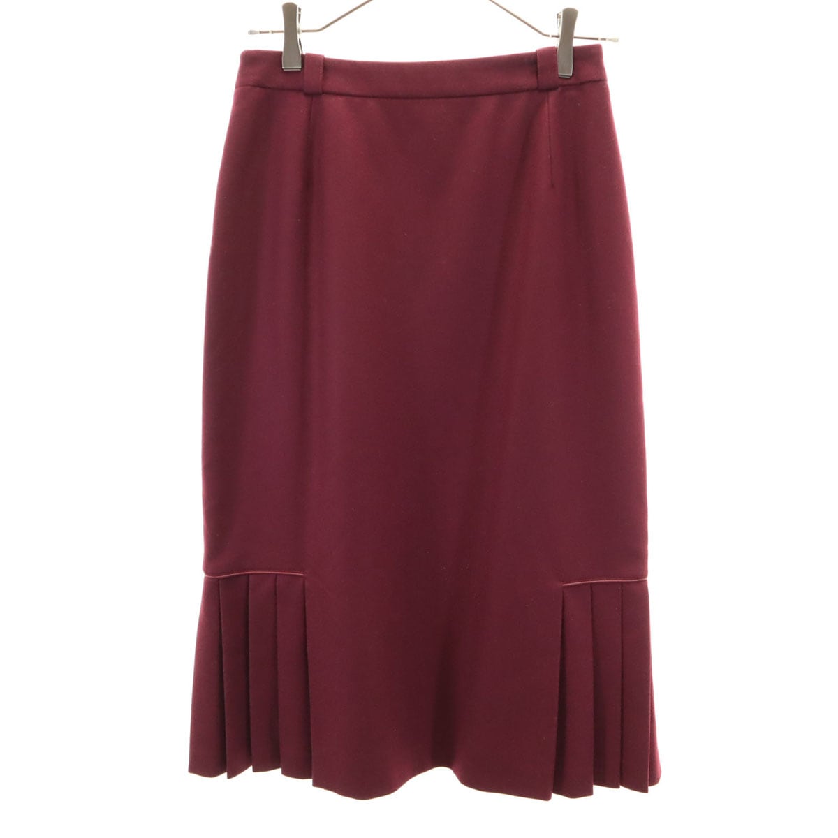 90s イタリア製 オールド 膝丈スカート 42 ワインレッド レディース 古着