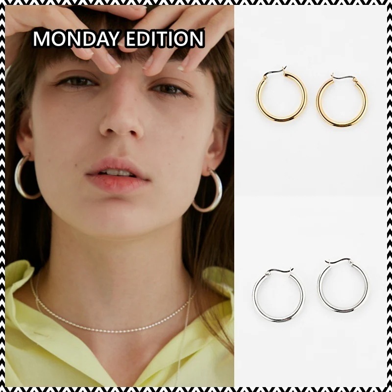 MONDAY EDITION usual ME silver hoop earrings 1
