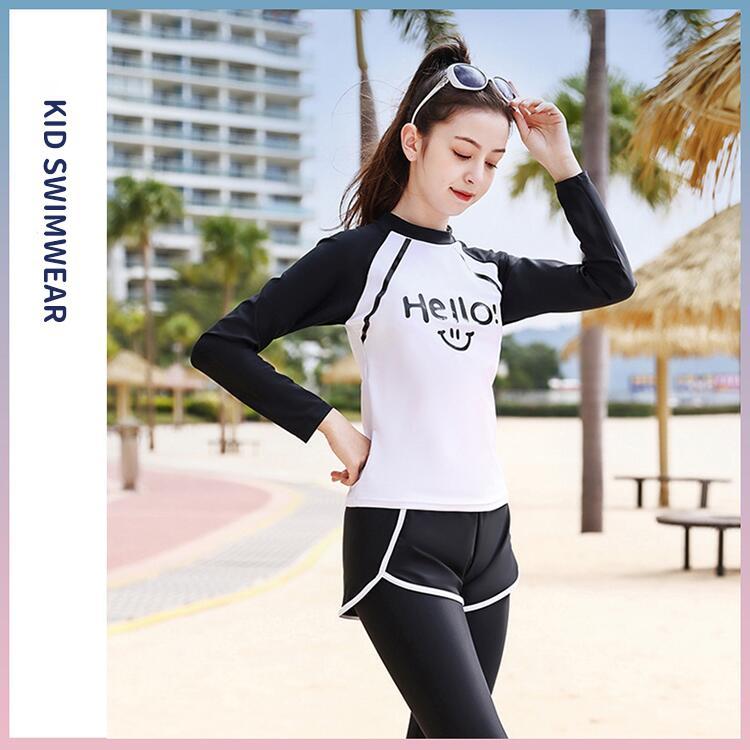 水着女の子３点セットジュニアセパレート式UV対策露出控えめスイミングガールズ焼け防止体型カバーキッズスイムウェアスポーツウエアビーチ