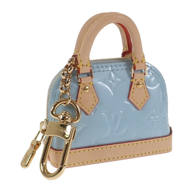 【Aランク】 バッグチャーム ミクロアルマ M01705 キーホルダー パテントレザー スカイ レディース【ISEYA】