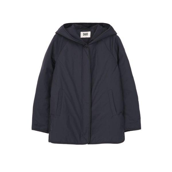 [25FW] ダークグレー ハーフ丈 フード付き 軽量ダウン DLJU5D118G3