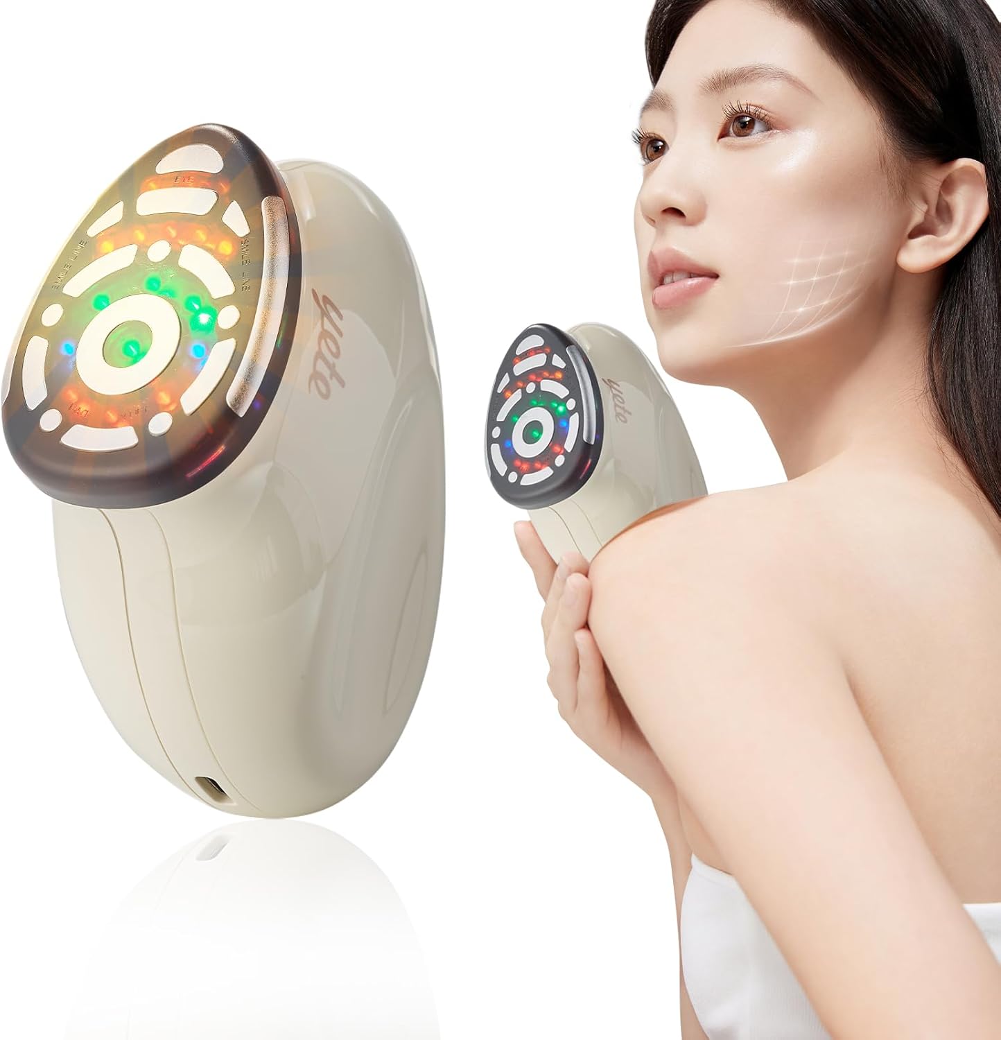 美顔器 EMS美顔器 高周波美顔器 1台多役 4色LED 光エステ 温熱ケア EMS微電流 美容器 4種類モード 3段階レベル 肌ケア 肌引き締め 目元ケア USB充電式 母の日 誕生日 記念日 プレ