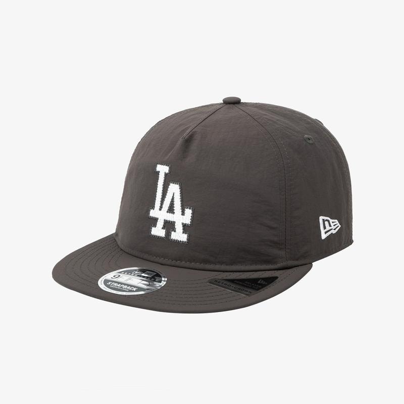 MLB LA 다저스 체인 로고 A프레임 레트로 크라운 스트랩백 올리브 14881437