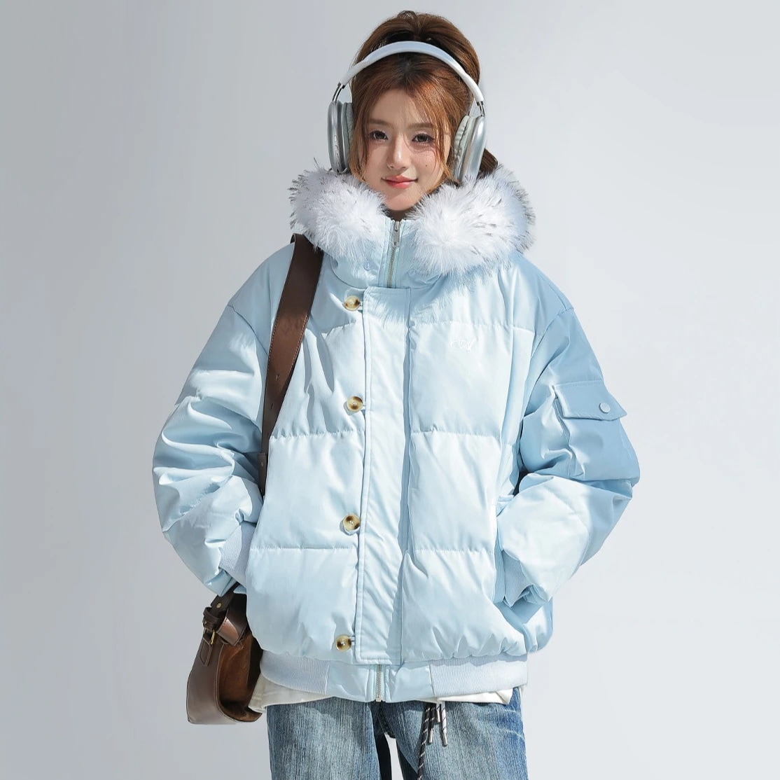 限定数量ダウンジャケット レディース 90%ダウン 小柄女子ショート丈 ファー付き フード パン服 パファー 2026 冬コーデアウター 極暖 厚手 防寒 ホワイトダックダウン韓国ファッション通学かわ