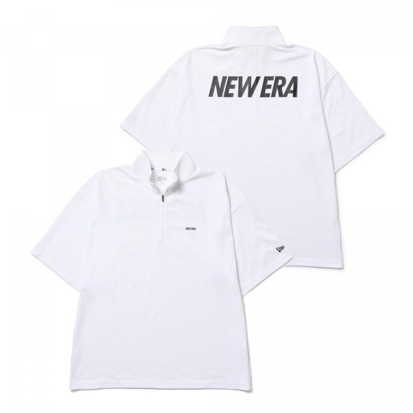 ニューエラ NEW ERA 半袖 オーバーサイズド パフォーマンス ハーフジップ Tシャツ Wordmark ホワイト 14410158