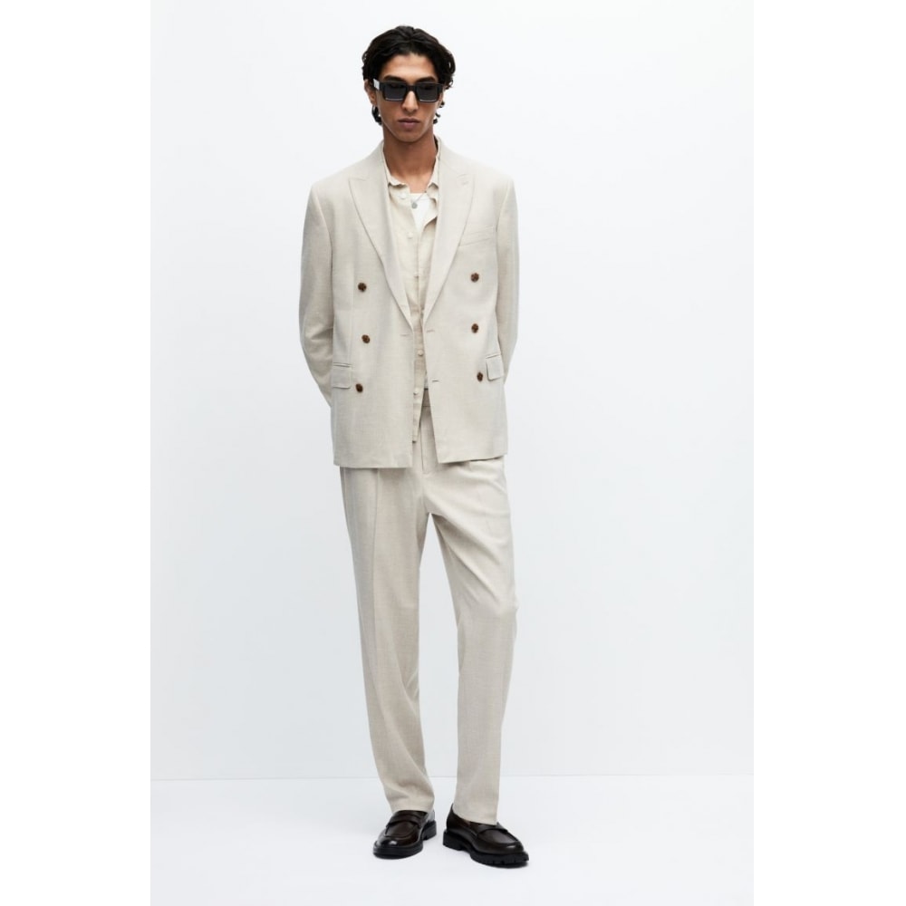 H&M ダブルブレストジャケットレギュラーフィットライトベージュ 16,944円