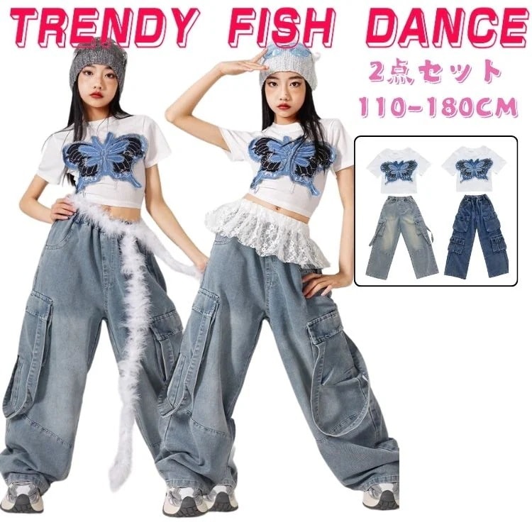 キッズ ダンス衣装 セットアップ 女の子 へそ出し 韓国 原宿系 ヒップホップ ダンス衣装 舞台演出服 子供 ダンスウェア パンツセット 女の子 お揃い ステージ衣装 HIPHOP 舞台服 個性派 K