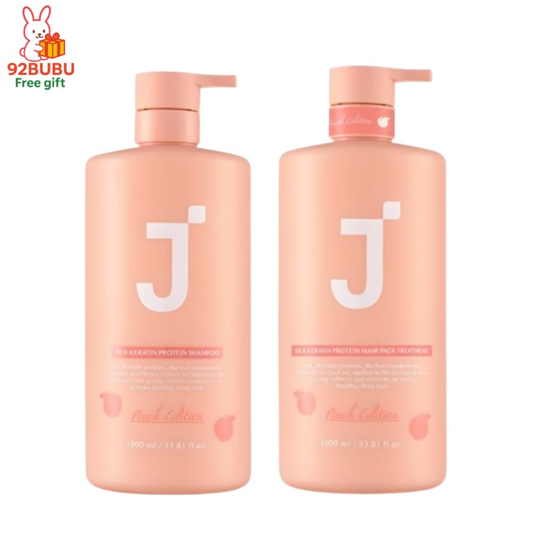 (人気 大容量セット)シルクケラチンタンパク質シャンプーピッチエディション1L+ヘアパック トリートメントピーチエディション 1L/ヘアケア/韓国　シャンプー/頭皮ケア /ダメージヘアケア/桃シャンプ