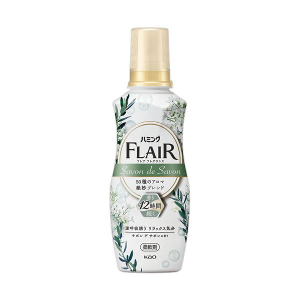 （まとめ） 花王 ハミングフレア フレグランス サボン デ サボン 本体 520mL 1本 [x10セット]洗濯洗剤