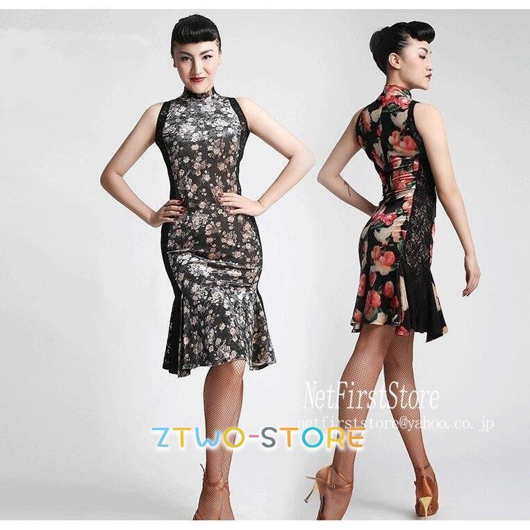 新しい子供用ダンスウェア ラテンダンスドレス ワンピース花柄 ルンバ サンバ ワルツ ラテン専用ドレス レッスン着 練習用 競技用 発表会用ダンスドレス 社交ダンス衣装 開場演出服 2枚購入で2978 6,619円