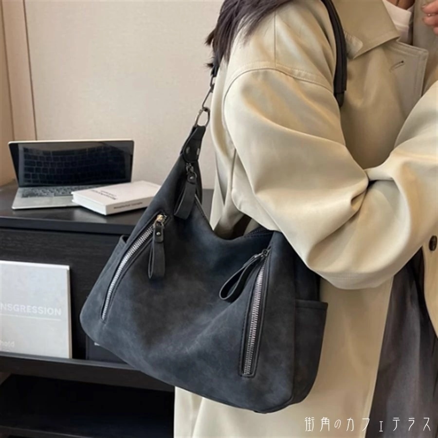 ショルダーバッグ ハンドバッグ 3色 大きめ 収納 外ポケット PU 可愛い 大人可愛い きれいめ シンプル カジュアル シック コンサバ 華やか 大人 上品 おしゃれ お洒落 レトロ 主役級 こなれ