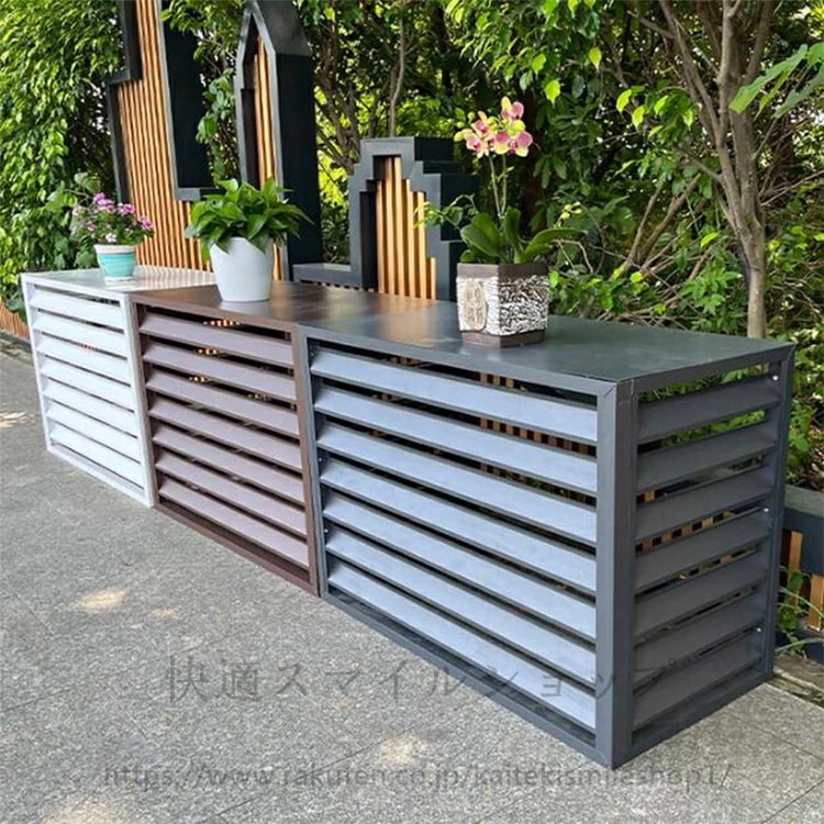 限定カラーエアコン 室外機 カバー 室外機カバー 大型 天然木 アルミニウム合金 ガーデンラック おしゃれ エアコンカバー 日よけ 省エネ