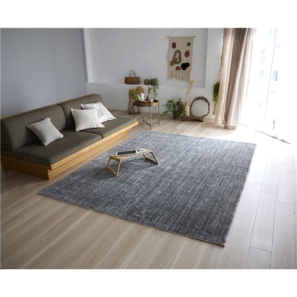 ラグ マット 絨毯 約幅190×長さ240cm グレー 無地 洗える 日本製 防ダニ 滑り止め加工 ホットカーペット可 スミノエ エクリュ
