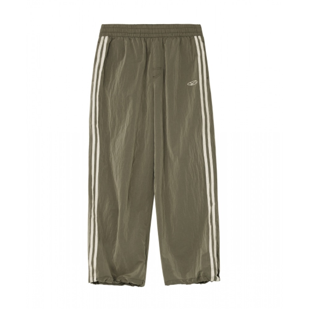 1993STUDIOシンボルロゴナイロントラックパンツ_カーキブラウン